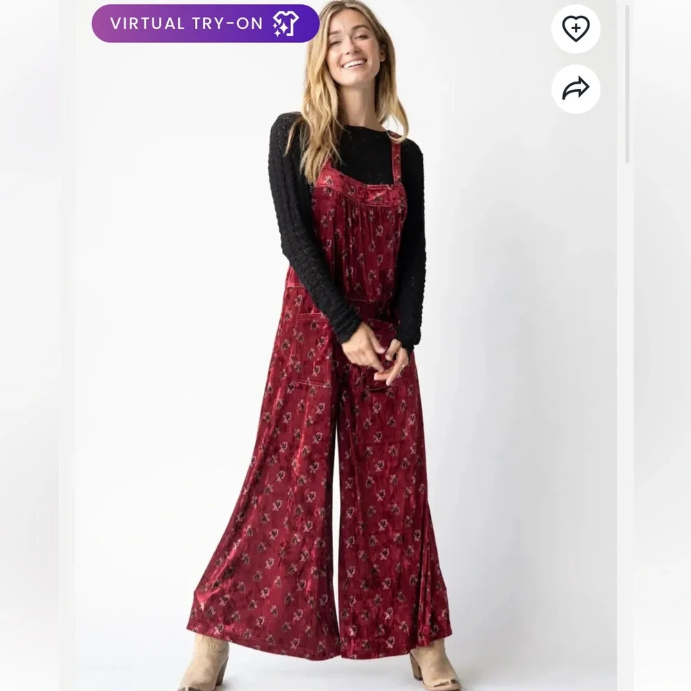 Natural Life Red Velvet Kids Overalls - Picture 5 of 12